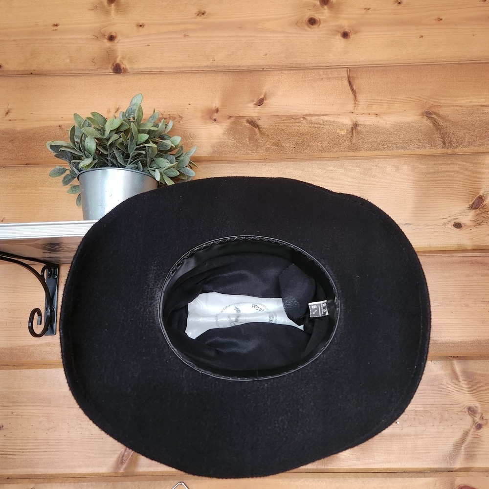 Western Express Brown Felt Cowboy Hat Mens Size 6 5/8 Mexico Ribbon Trim Vintage - Picture 6 of 8